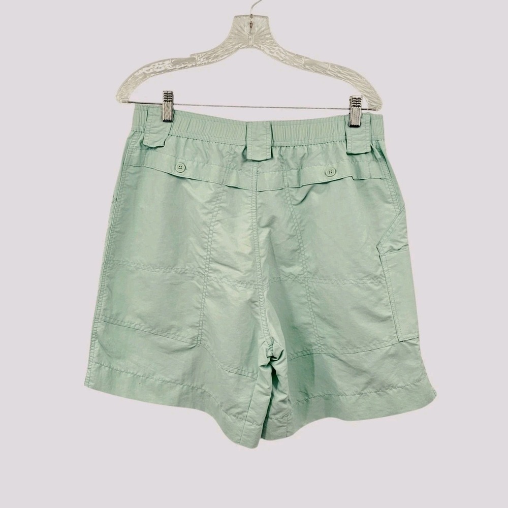 AFTCO Original Fishing Cargo Shorts Mens 36 Mint Green Nylon Outdoor - Picture 6 of 9